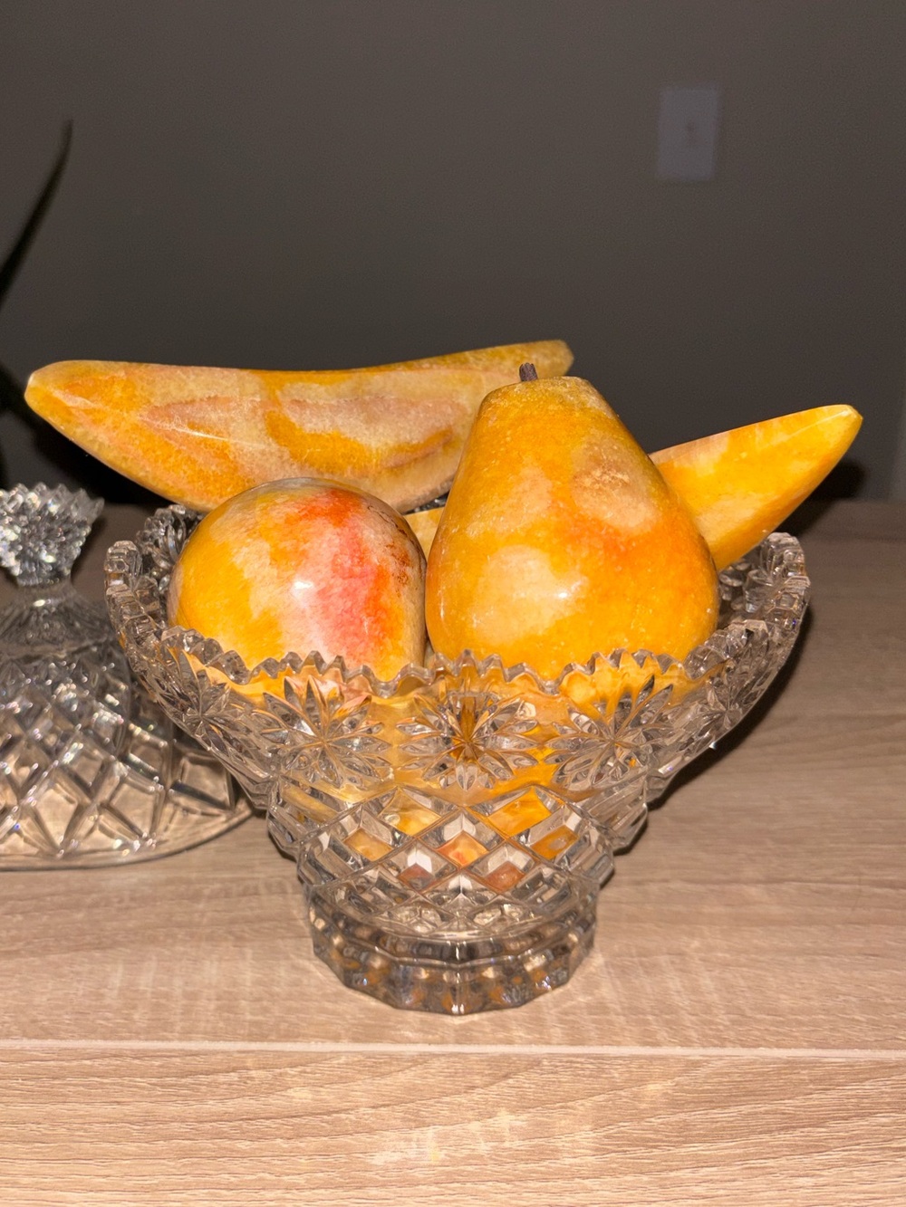 Set of 5 VTG Orange Calcite Onyx Stone Fruit - Made in Mexico